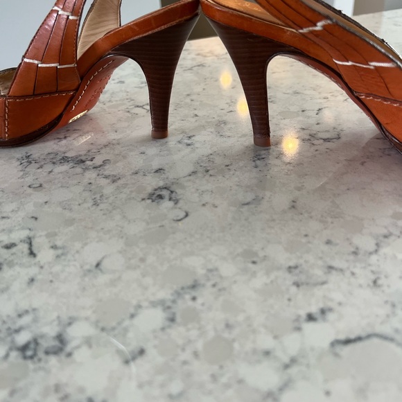Cole Haan Orange Weave Leather Heels - Picture 5 of 7